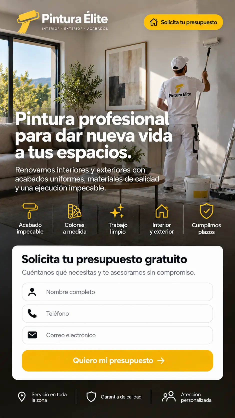 Ejemplo ilustrativo de anuncio para pintura profesional